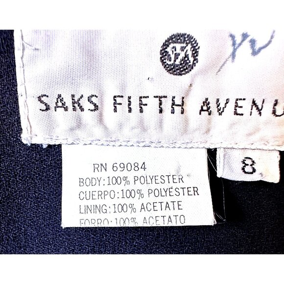 Vintage Saks Fifth Avenue Brocade Black and White Short Jacket Size 8 Old Money - Picture 4 of 14